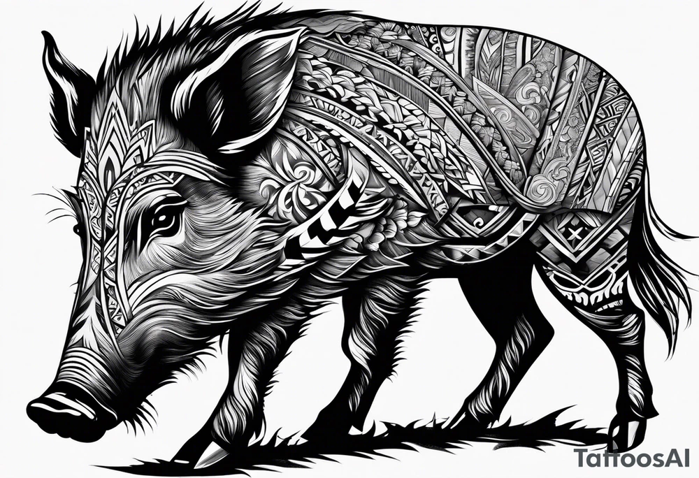 wild boar tattoo idea