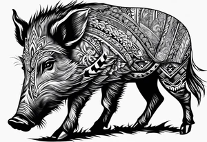 wild boar tattoo idea