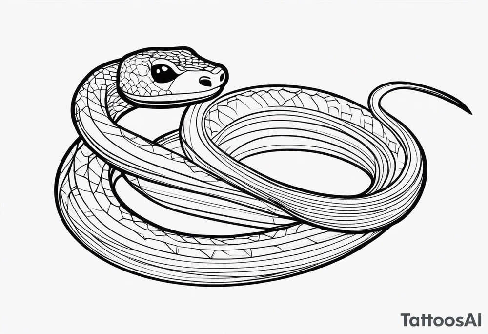 top of a snake straight line tattoo idea
