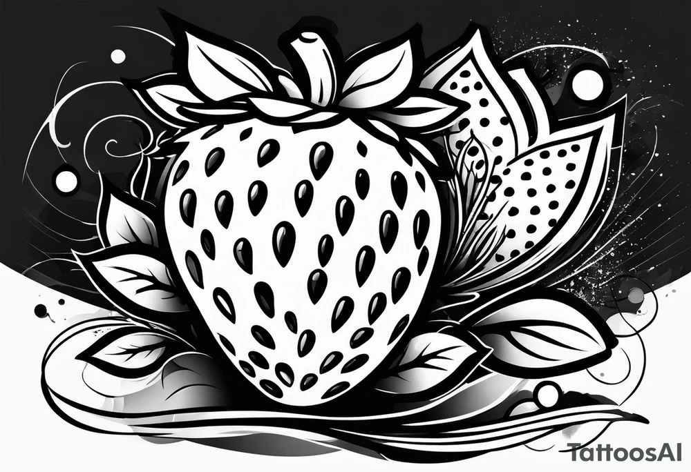 one graffiti style Strawberry tattoo idea