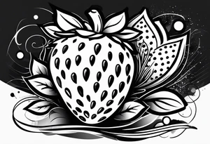 one graffiti style Strawberry tattoo idea