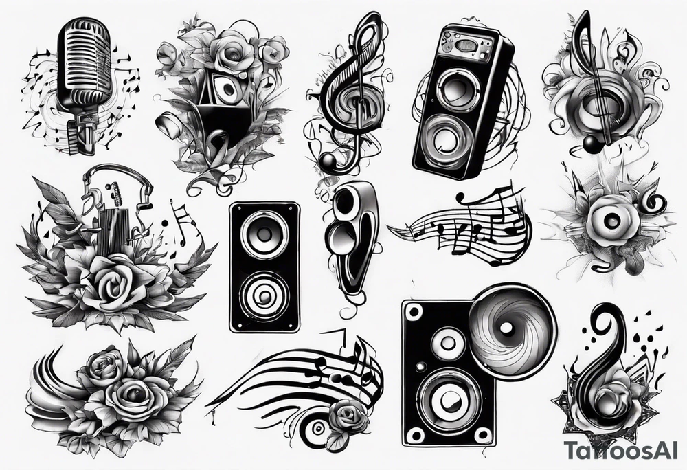 music sound tattoo idea