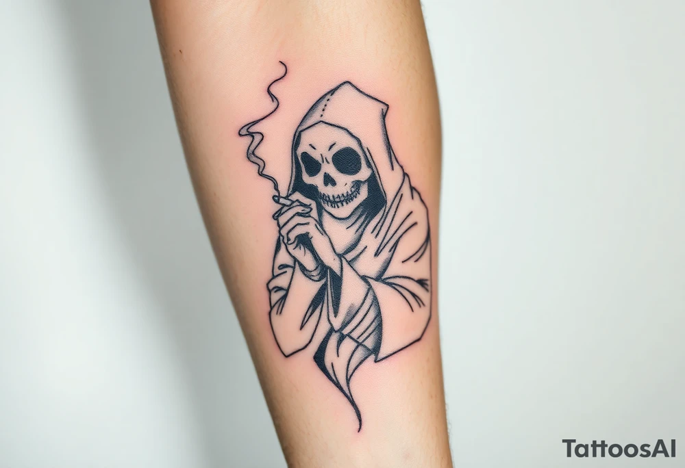 Ghost smoking tattoo idea