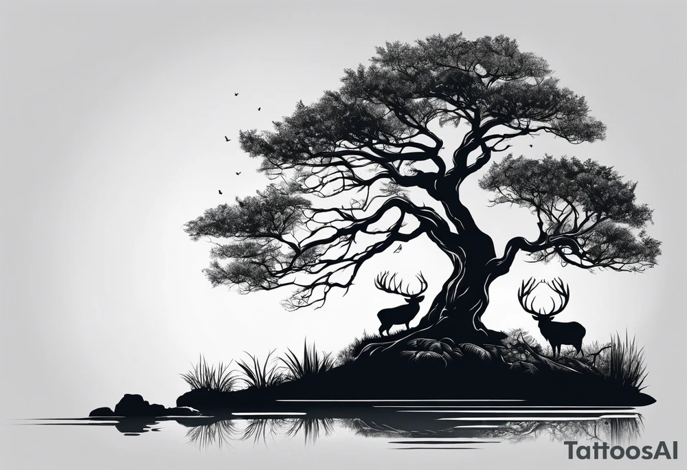 Bäume silhouette tattoo idea