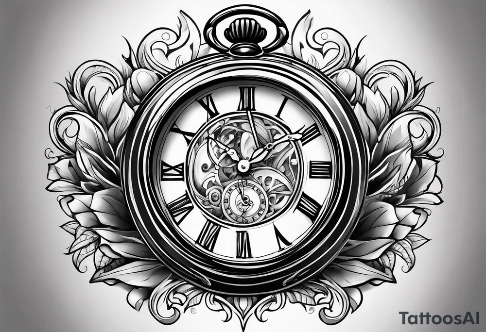 pocket watch tattoo drawing tattoo idea