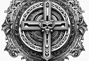 An Egyptian cross that looks like twisted metal tattoo idea