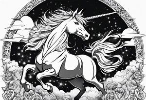 naruto riding a unicorn tattoo idea