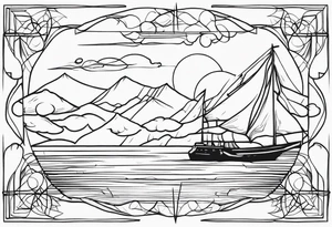 Draw a fine Line from North to South tattoo idea