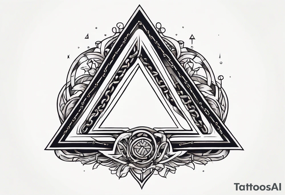 simple letter delta inside a loop of chain tattoo idea