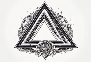 simple letter delta inside a loop of chain tattoo idea