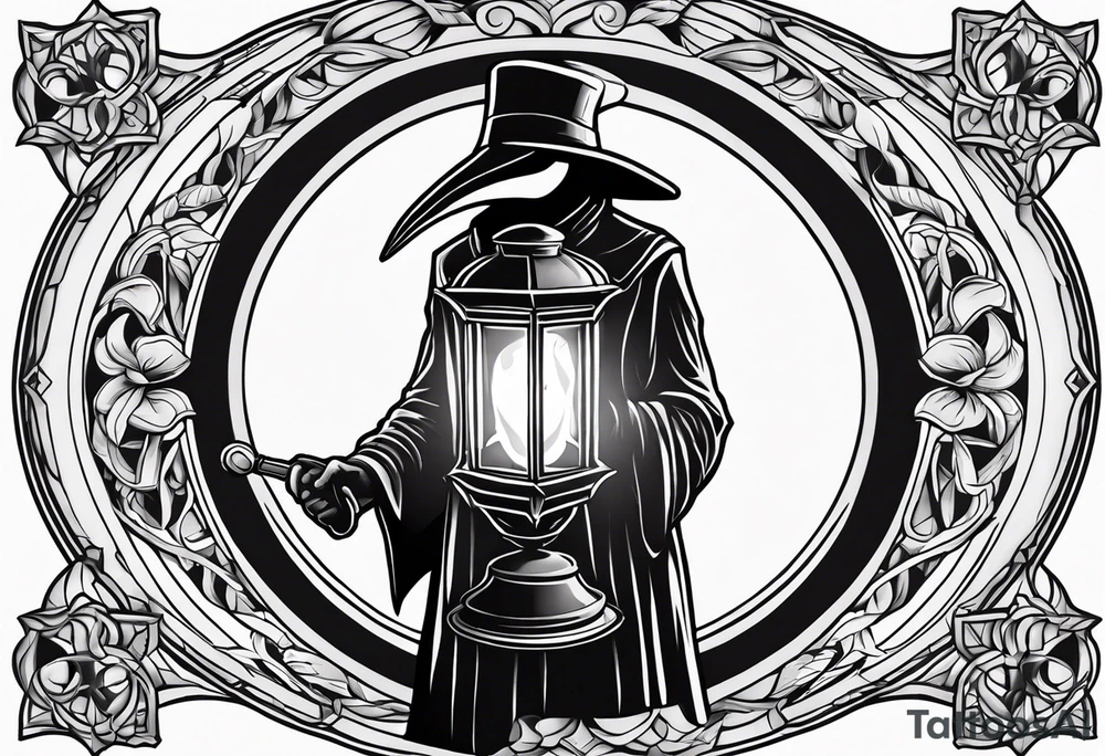 plague doctor, lantern, crook tattoo idea