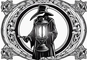 plague doctor, lantern, crook tattoo idea