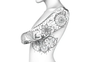 bold line shaman and witch style tattoo idea