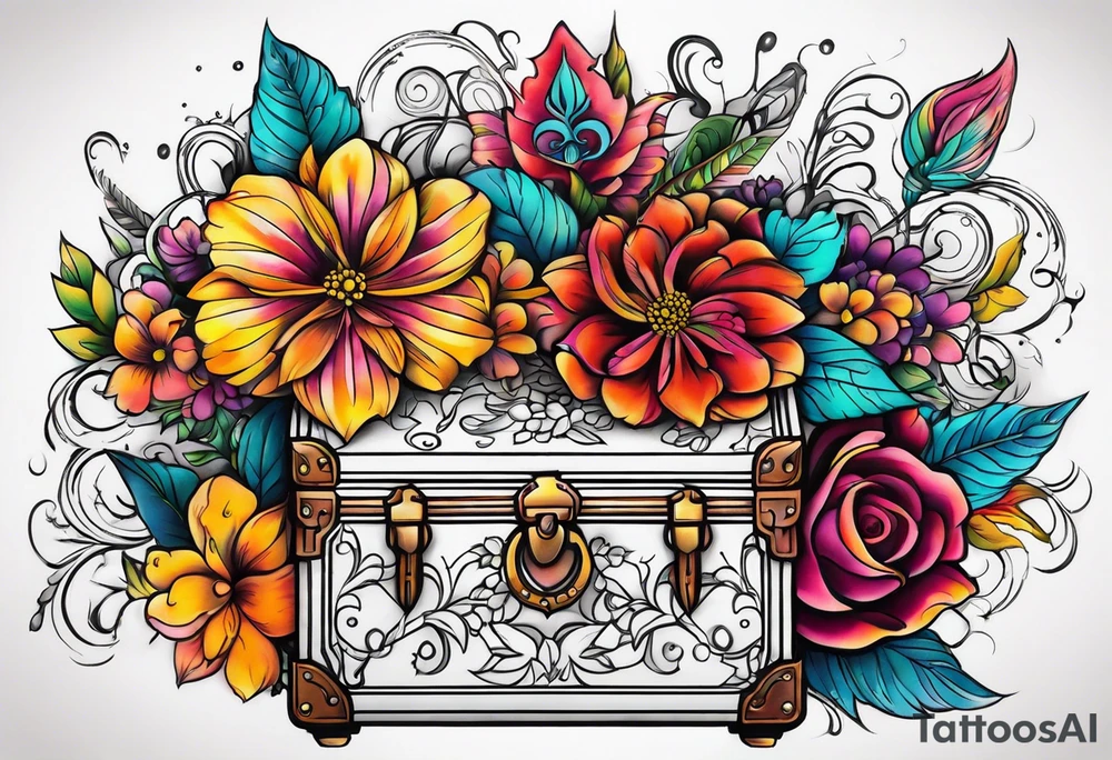 Flower chest piece tattoo idea