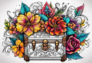 Flower chest piece tattoo idea