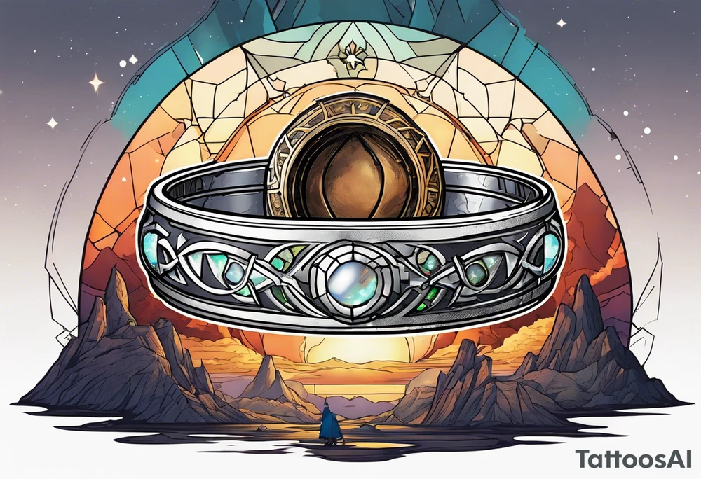 Star Wars, Warhammer 40K centered around the one Ring from Lord of the Rings tattoo idea