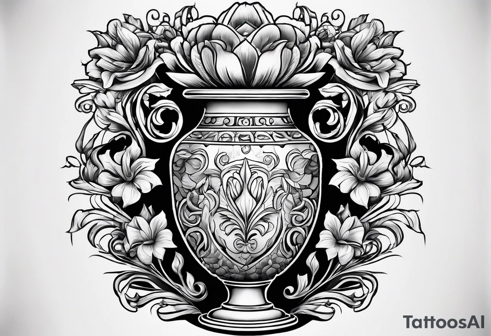 Traditional vase tattoo idea