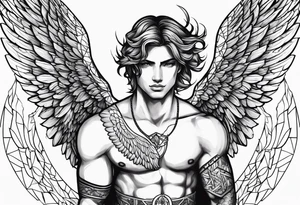 Survival love angel male tattoo idea