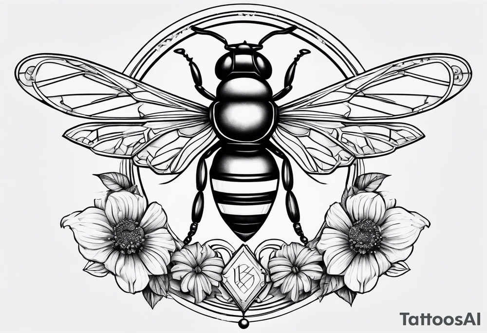 libra with bee tattoo idea