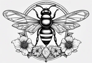 libra with bee tattoo idea