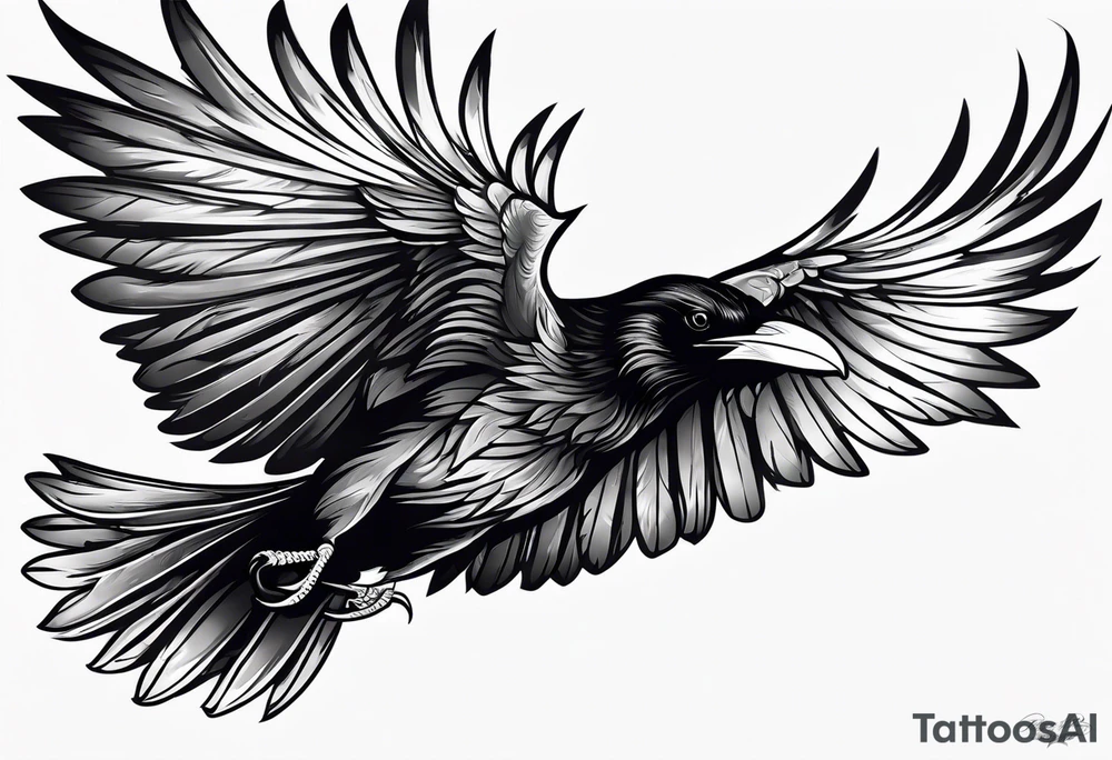 raven flying tattoo idea