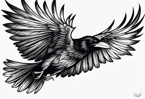 raven flying tattoo idea
