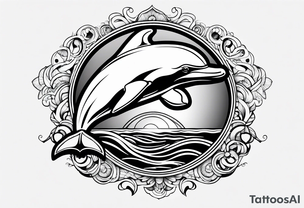 cute dolphin tattoo idea