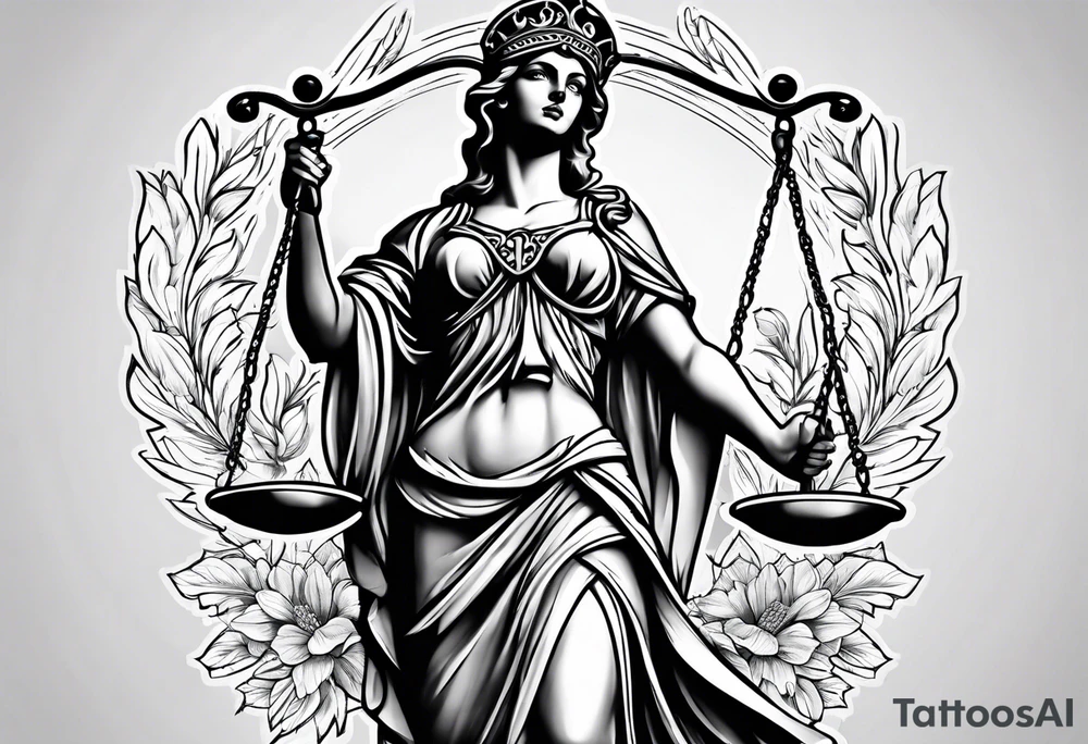 lady justice tattoo idea