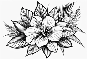 hawaiian flower tattoo idea