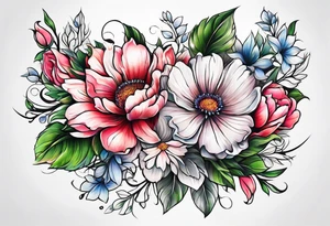Flowers cancer tattoo idea