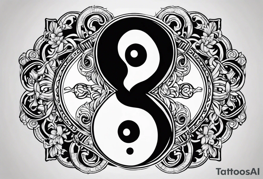 simbolo de ying yang con el infinito tattoo idea