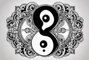 simbolo de ying yang con el infinito tattoo idea