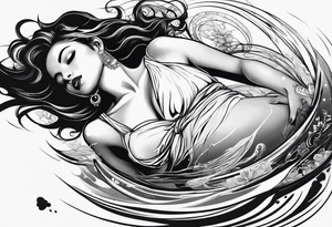 girl floating on still water
aerial view tattoo idea