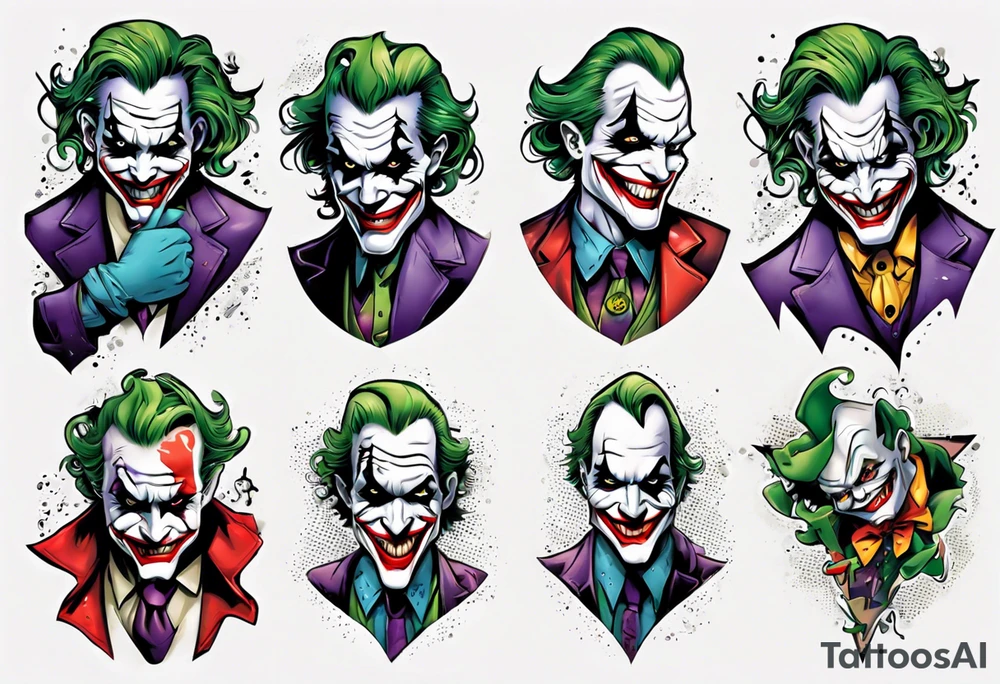 joker arm sleeve tattoo idea