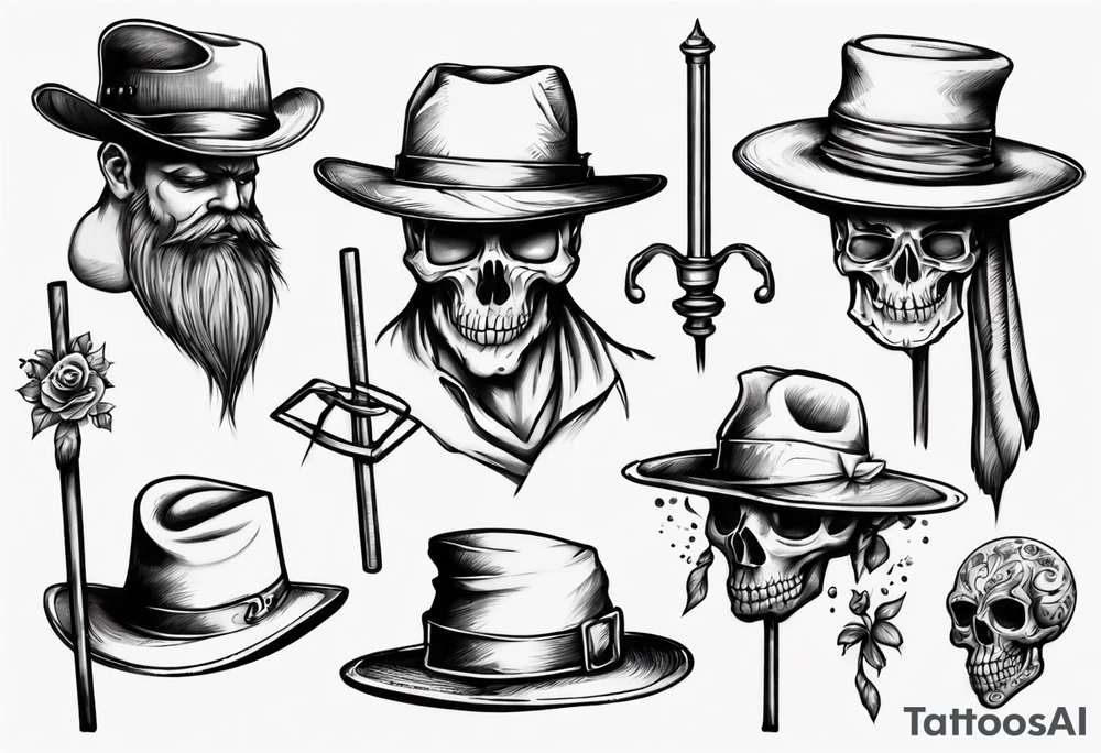hat on a stick tattoo idea