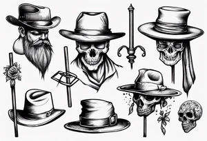 hat on a stick tattoo idea