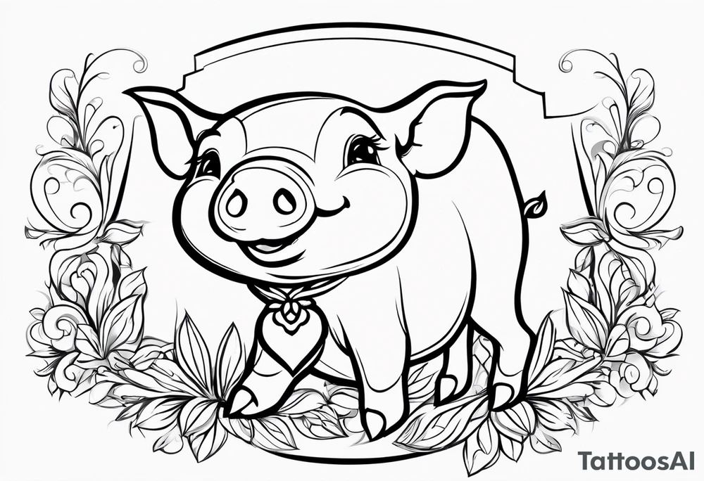 very cute happy piglet.
outline only.
black and white only.
only show the piglet. no extra lines or decoration.
no black shading.
dont make the ears too big.
draw only with very thin lines (1px)

should look like a tattoo that will only take 15 minutes to draw tattoo idea
