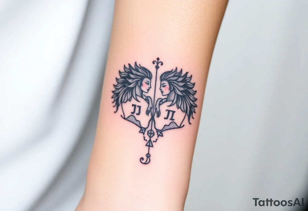 Asian, Gemini, twins tattoo idea