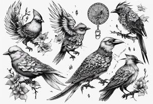 this bird you cannot change, highly detailed tattoo idea