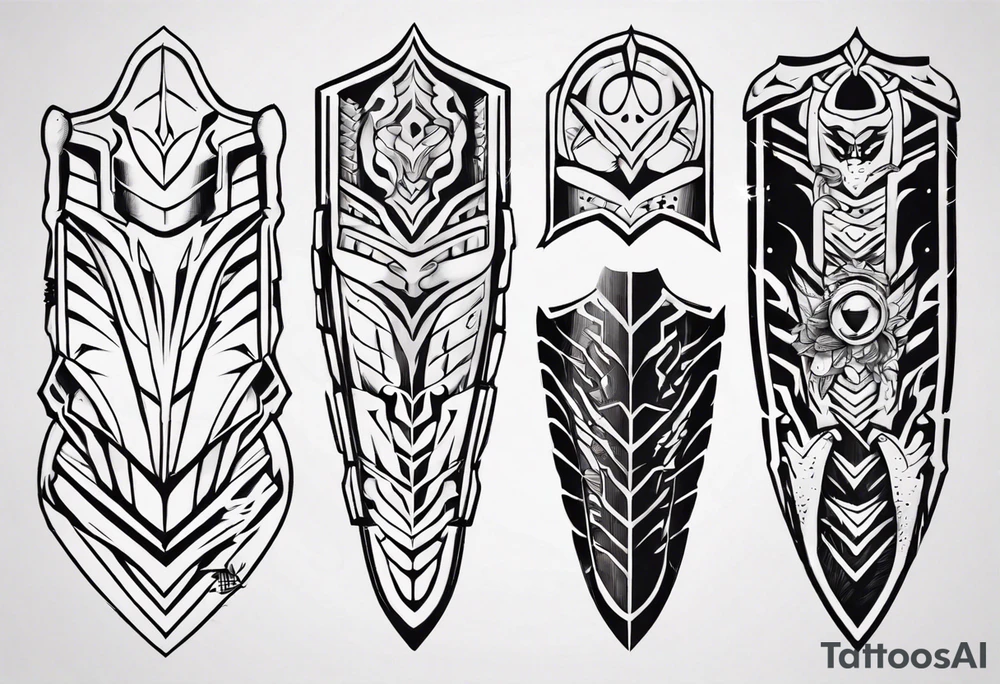 Leg armor tattoo idea