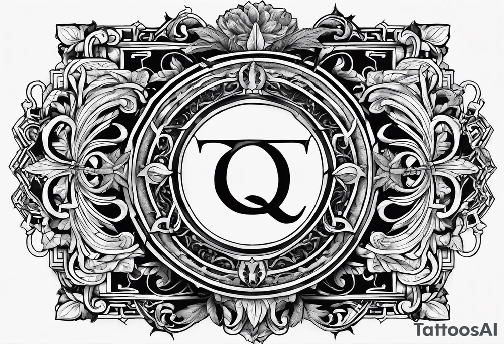 Greek Capital Letter Omega symbol death metal style tattoo idea