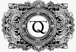 Greek Capital Letter Omega symbol death metal style tattoo idea