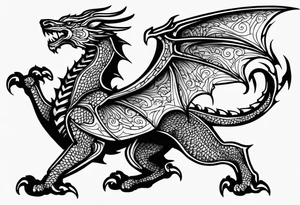 Standing Welsh dragon tattoo idea