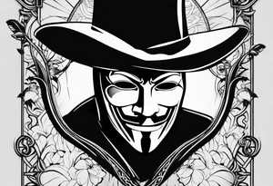 v for vendetta, mask only. No hat. tattoo idea