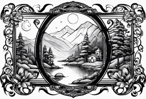 romantic scenery tattoo idea