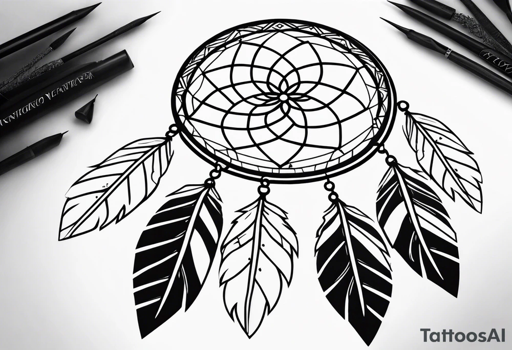 A native american dream catcher tattoo idea