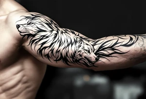 mongolian grey wolf tattoo idea