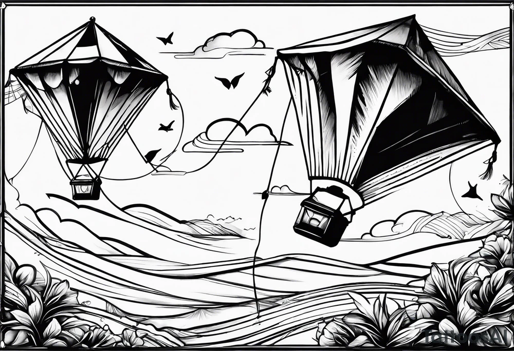 Go Fly A Kite spelled out in string tattoo idea