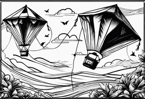 Go Fly A Kite spelled out in string tattoo idea