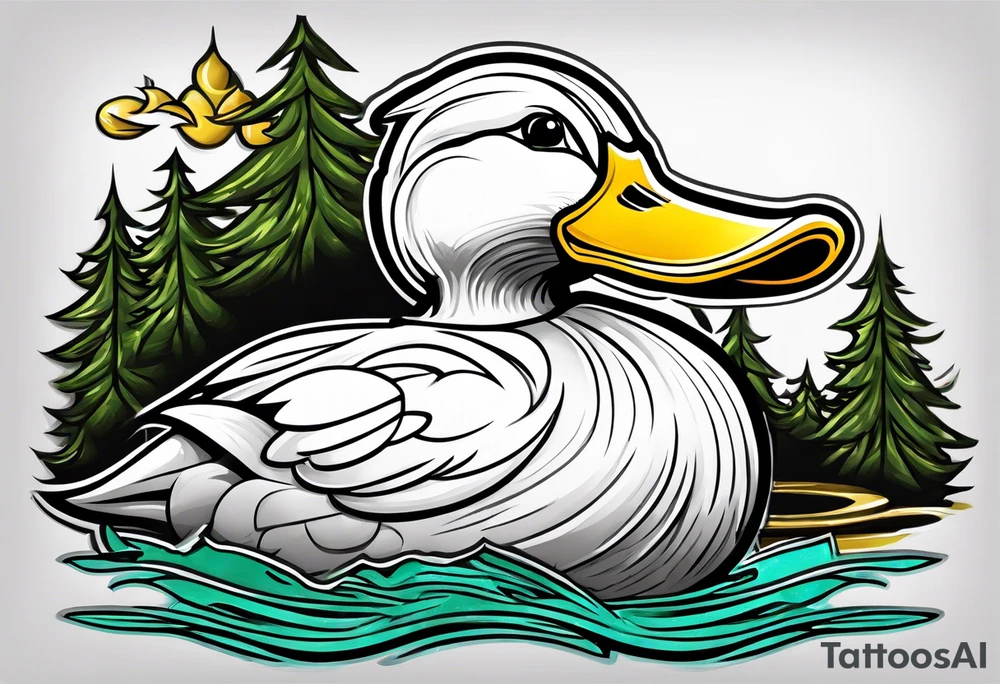 The university of Oregon duck mascot puddles tattoo idea